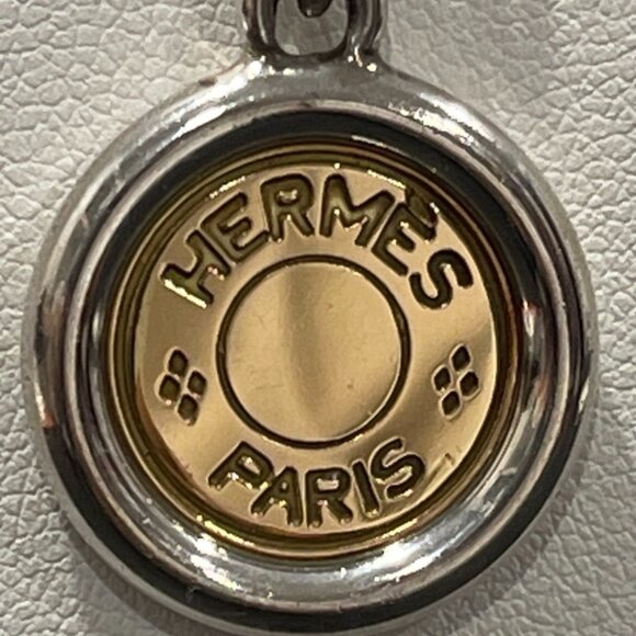 Hermes Sterling Silver & 18K Gold Pendant Necklace (2239) - Picture 2 of 5